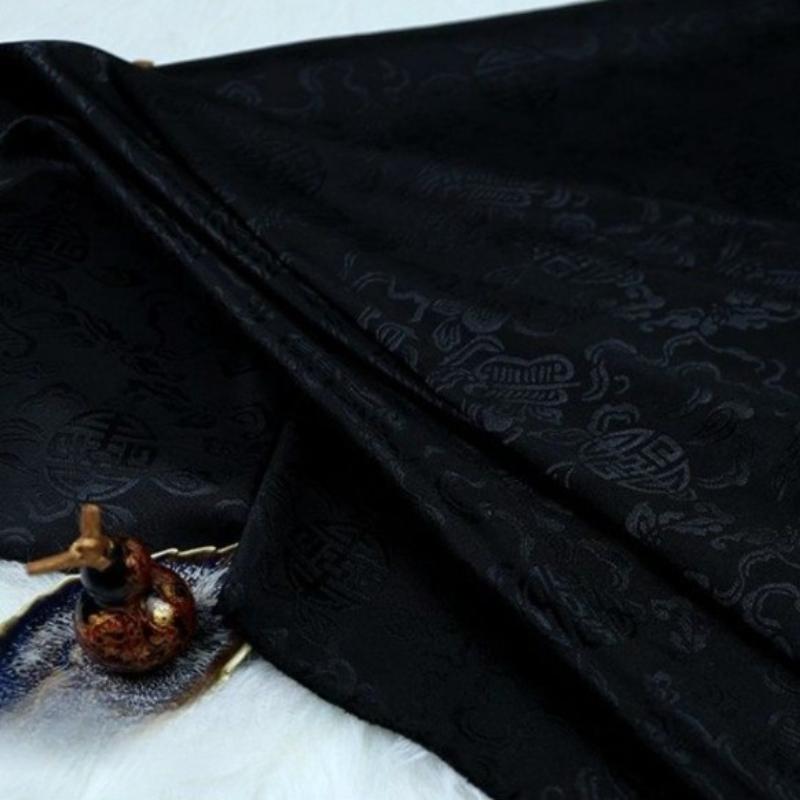 Vintage Dragon Jacquard Silk Brocade Fabric for Kung Fu Uniform Hanfu Tang Suit Traditional Chinese Clothing DIY Craft