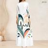 Plus Size Women V Neck 3 4 Sleeve Maxi Dress Soft Chic Casual Holiday Street Gown