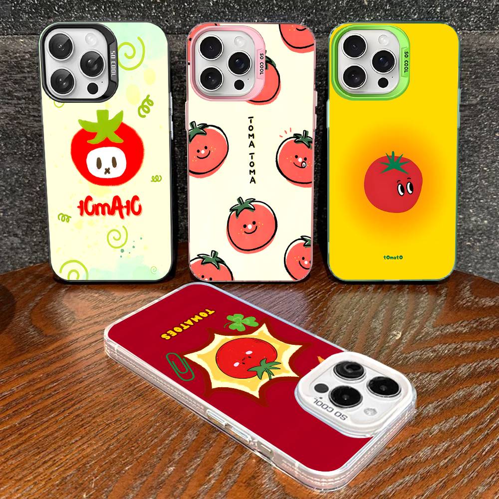 Tomatoes Expression Phone Case For IPhone 17 16 15 14 13 12 11 Pro MAX Plus Color Matte Back Cover