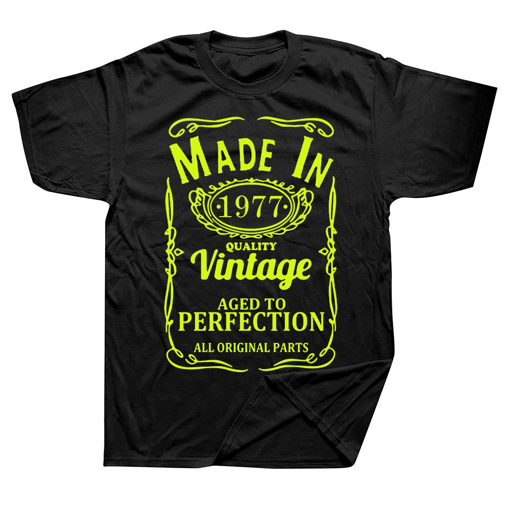 

Funny 48th Birthday Gift 1977 Classic Retro T Shirts Graphic Cotton Streetwear Short Sleeve Summer Style T-shirt Mens Clothin... S разноцветный