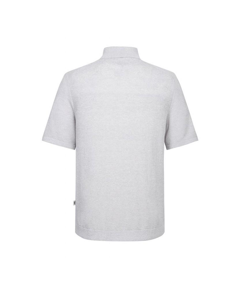 Dagseusyeocheu Cotton Blend Short Sleeve Collared Knit Gray_Dls1Swts101G1