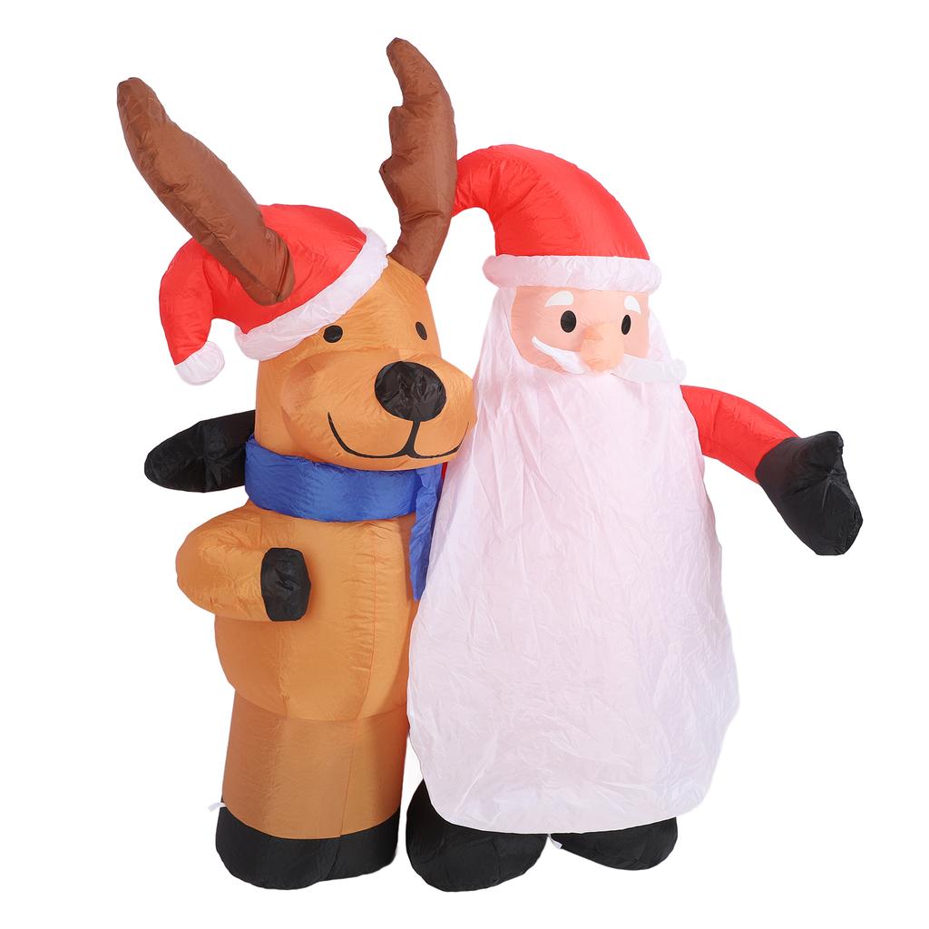 1.6m Świąteczny Dmuchany Model Staruszków i Jelenia Dmuchany Święty Mikołaj i Renifer Lampki LED Zewnętrzny Inflata