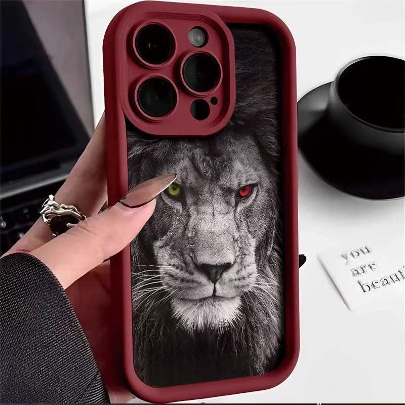 Lion Is Suitable for Iphone16pro Mobile Phone Case, Apple 15 Trendy Man 14 European and American 13promax New 12x11XR.