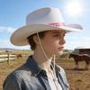Fashionable Adult White Western Top Hat Adjustable Strap Wide Brims Hat For Daily Wear and Theme Event Gathering