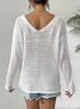 Women's Loose-Fit Knitted Sweater with Butterfly Tie-Up and Hollow-Out Sleeves