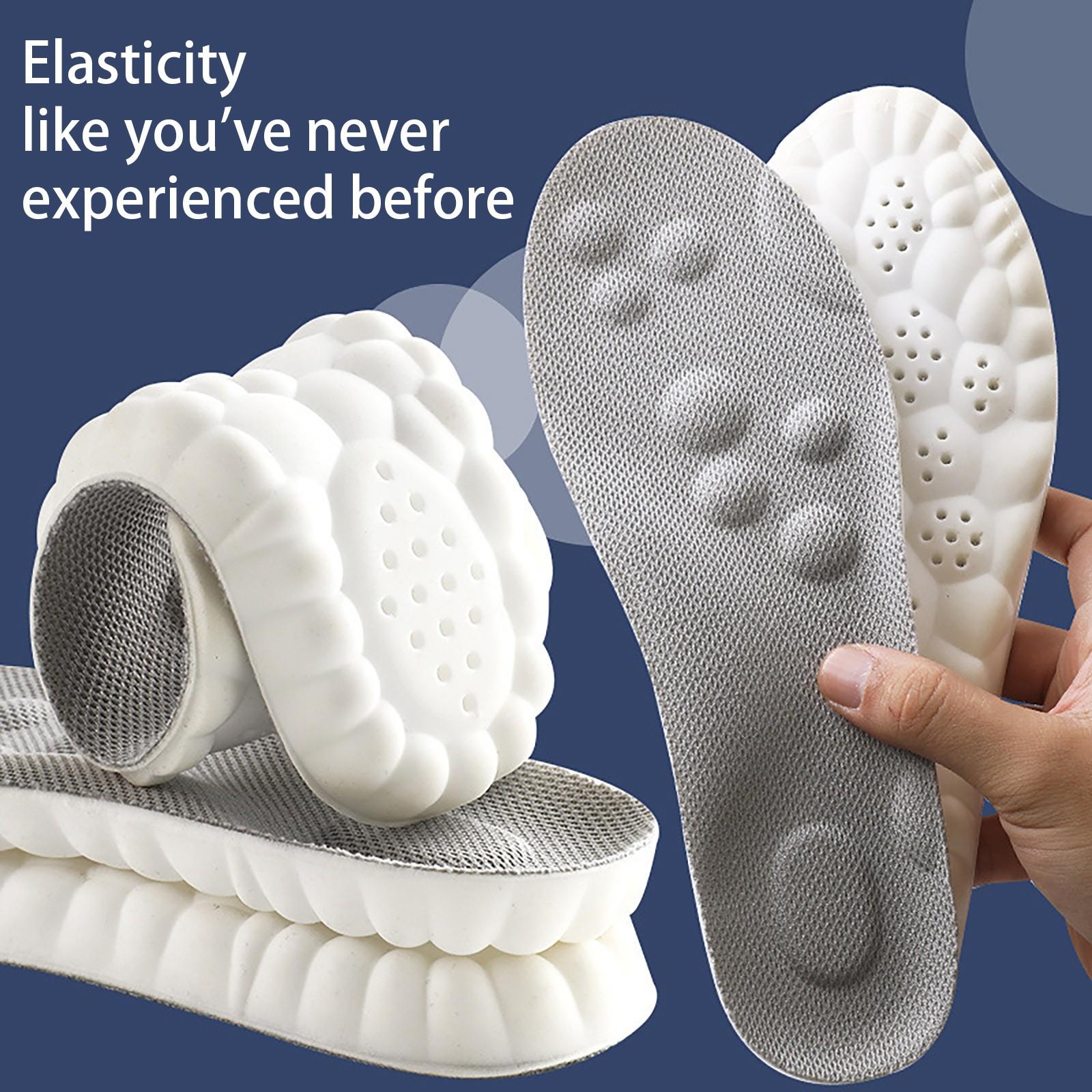 

4D Полная подушка Ортопедическая антизапаховая Высокоэластичная впитывающая стелька Подходит для занятий спортом и повседневной носки Дышащая впитывающая пот Массажная стелька 24