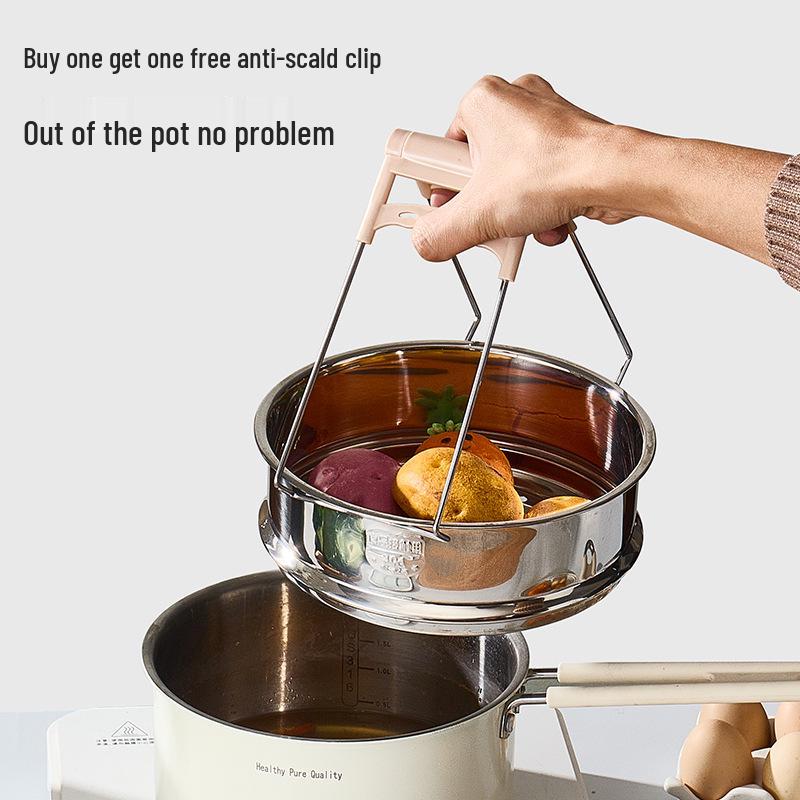 Xunshun 316L Stainless Steel Non-Stick Baby Food Pot, Ceramic Milk & Noodle Soup Pot, Extra Thick for One-Person Cooking.