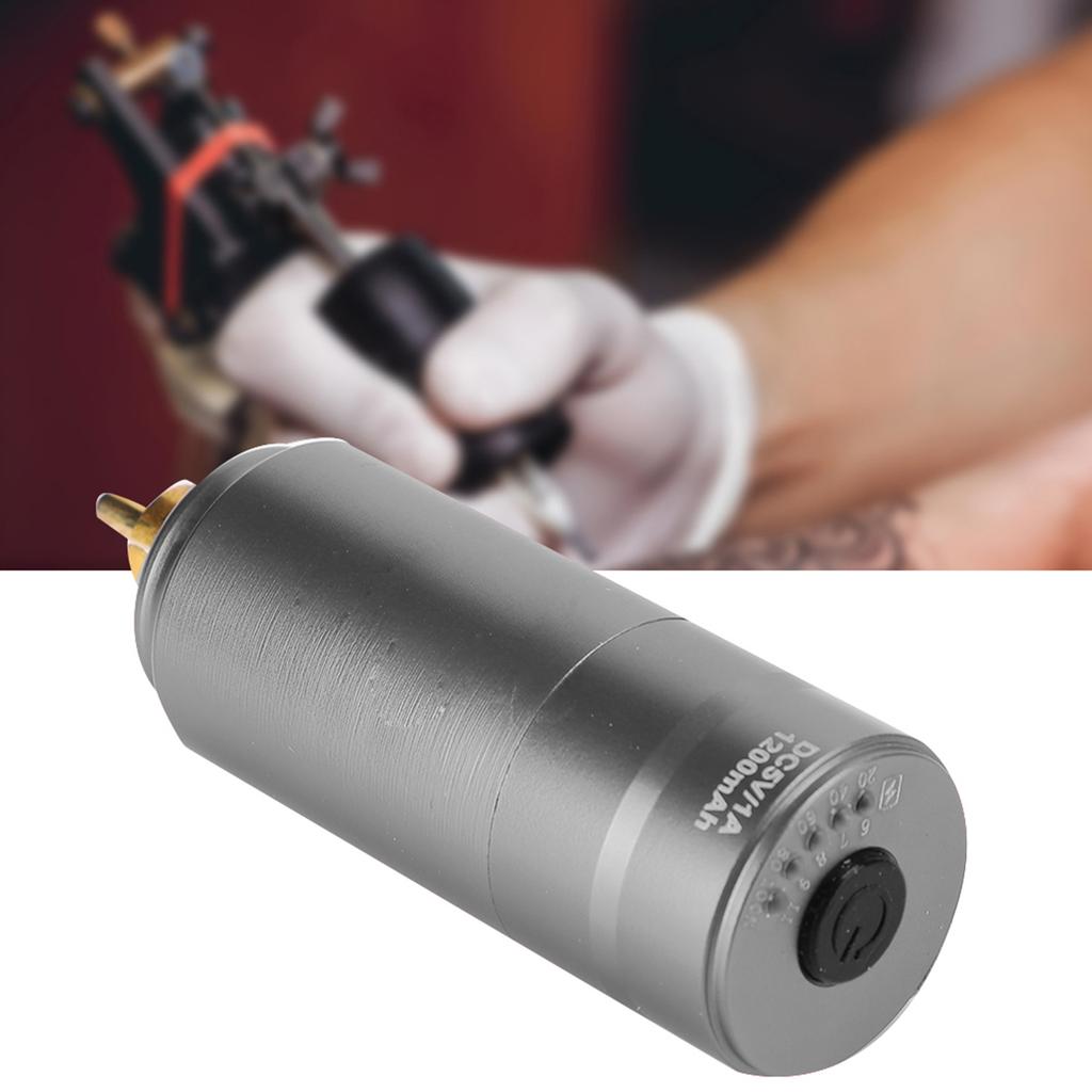 Wirelss Tattoo Machine Power Supply Motor Tattoo Pen Power Supply RCA Plug 1200mAhGray