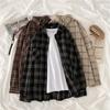 Women's Retro Plaid Long Sleeve Shirt - Loose Fit, Plus Size, Korean Style Spring Outerwear