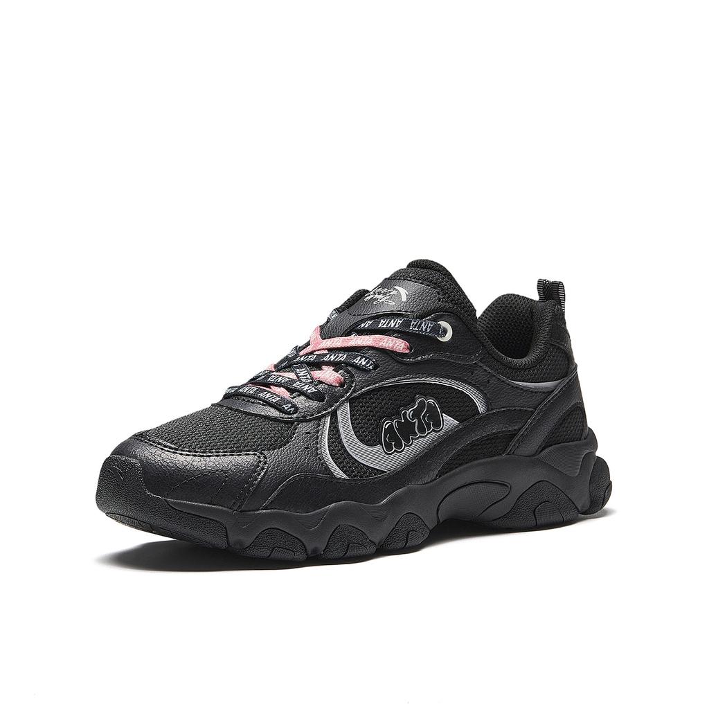Anta Abrasion Resistant Slip Resistant Casual Shoes Women's Black Silver 922618888-8