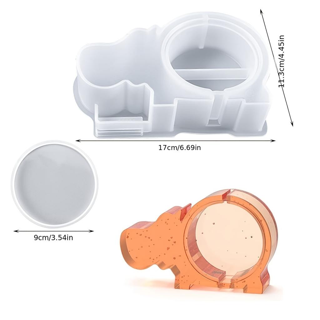 1Pcs Piggy Bank Resin Mold Storage Elephant Hippopotamus Pig Silicone Mold Coin Clip Mold Resin Jewelry Box Epoxy Resin Mold