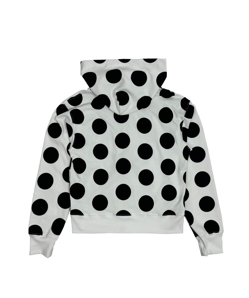 Tansanmagnesium Punktmuster Reißverschluss Hoodie (Weiß schwarz)