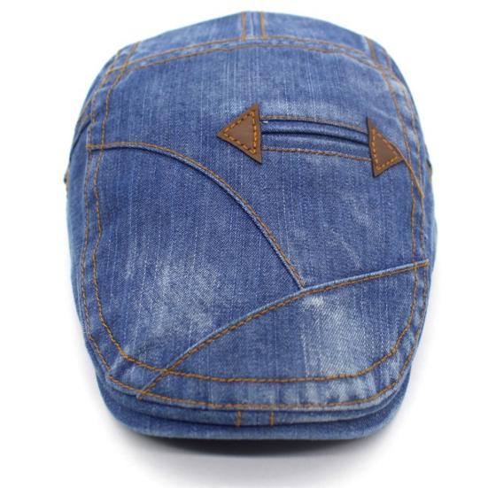 Men Women Vintage Washed Jeans Hat Outdoor Sports Denim Beret Sun Visor Flat Cap