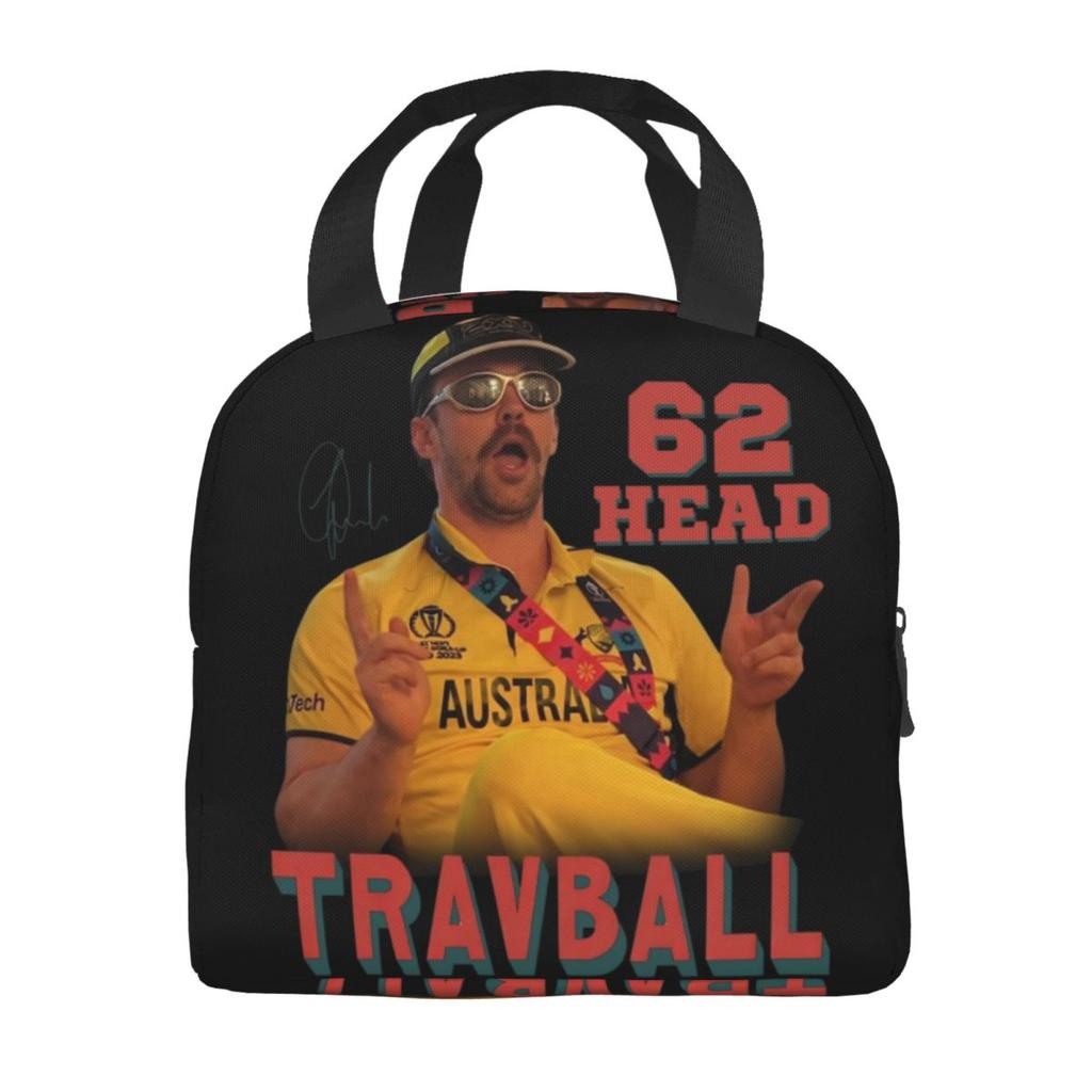 Travball Travis Head Merch Insulated Lunch Bag For School Office Food Storage Bag Portable Cooler Thermal Lunch Boxes