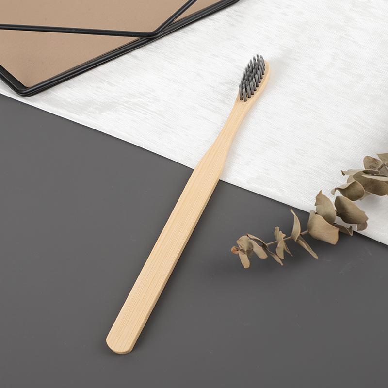 Ready Stock Fast Shipping Eco Natural Organic Biodegradable Square Handle Soft Bristles Custom Logo Bamboo Toothbrush