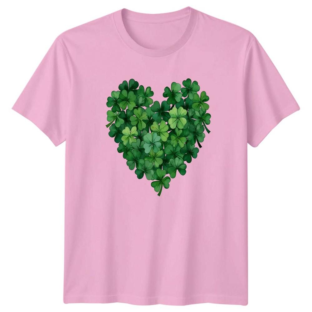 Green Clover Heart Shamrock Love TShirt Irish Luck St Patricks Day