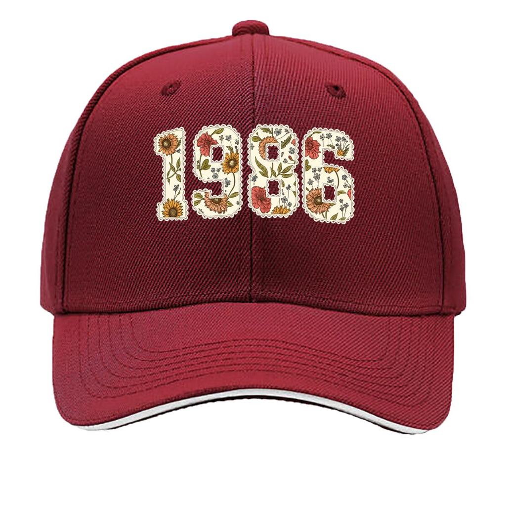 Floral Sunflower Wildflower Vintage Year Graphic Sandwich Baseball Cap Sun Cap Outdoor Workouts Hat