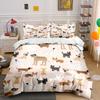 Cute Dog Pattern Three-Piece Set Bedding Set with 1 Duvet Cover 2 Pillowcases Single Double King Queen Gift