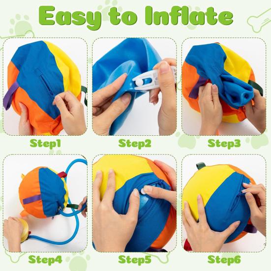 Haustierspielzeug mit Luftpumpe Mehrere Düsen Schnelle Inflation Reißfest Kausicher Kompakte Größe Tragbar Pferdetraining Spielzeug