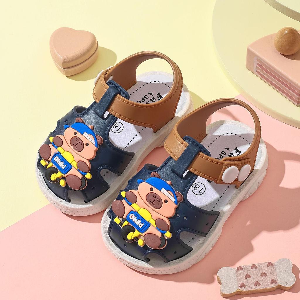 Children's Cartoon Flower and Bow Sandals: Soft, Non-Slip Soles for Toddlers (1-3 Years)