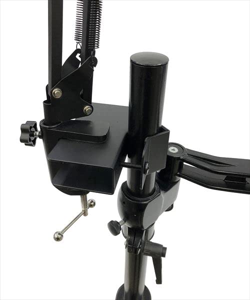 Nagao Seisakusho Black Pole Mount Clamp Table for Mounting a Microphone Arm to the Back of a Monitor or on a Monitor Video Web Conferencing