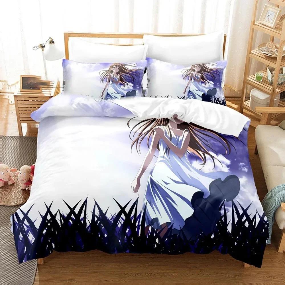 Set lenjerie de pat Anime Clannad Nagisa Furukawa Băieți Fete Twin Queen Size Husă de pilota Față de Pernă Pat Copii Adulti Textile de casaextile