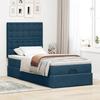 Ottoman Bed with Mattress Dark Blue 100 X 200 Cm Velvet