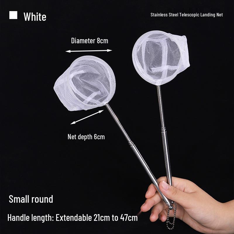 Stainless Steel Retractable Fish Tank Net for Small Ornamental Fish - Square & Round 3D Design