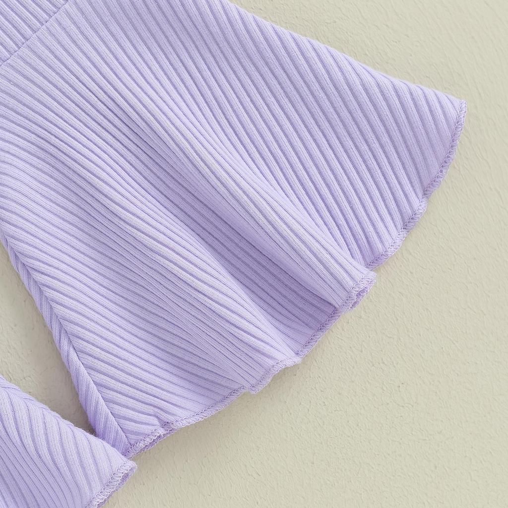 Baby Girl 2Pcs Fall Outfits 6M 12M 1Y 2Y 3Y 4Y 5Y Long Sleeve Floral Print Pullover Tops + Flare Pants Set Toddler Spring Clothes