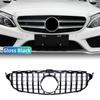 2015-2018 GT Grilles For Mercedez Bens C Class W205 Front Bumper Grille Sliver/Gloss Black Car Accessories