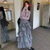 Autumn New Checked Skirt 2025 Puffy Retro Cake Casual Loose Elegant Skirt Long Skirt