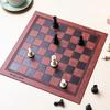 Embossed Design Leather International Chess Board Games Mat Checkers Universal Chessboard Birthday Gift Doll Carpet Table Pad