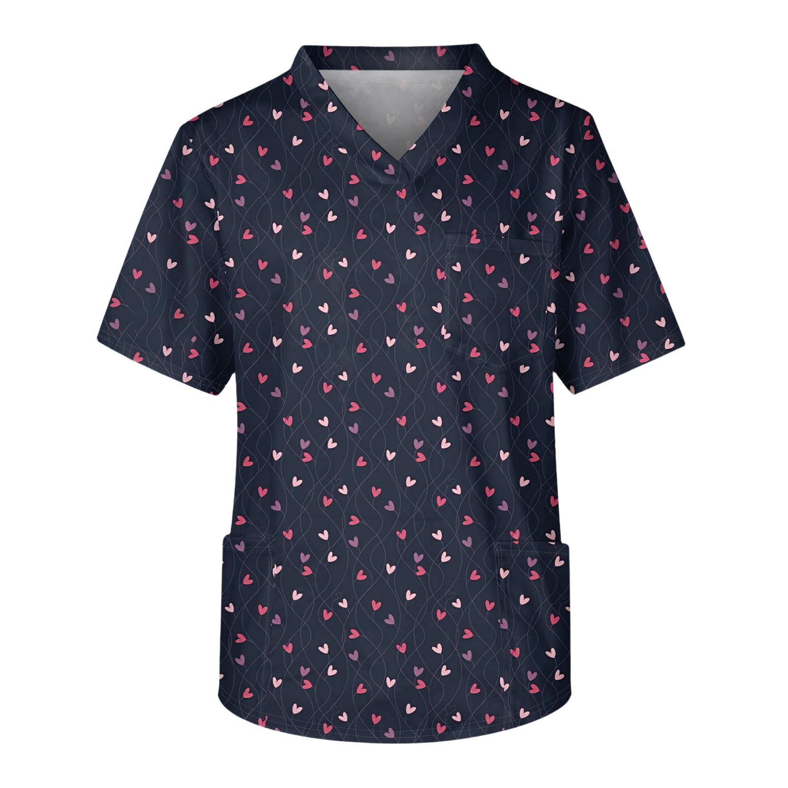 

Чоловічий повсякденний топ з коротким рукавом, V-подібним вирізом, принтом та накладною кишенею спереду L