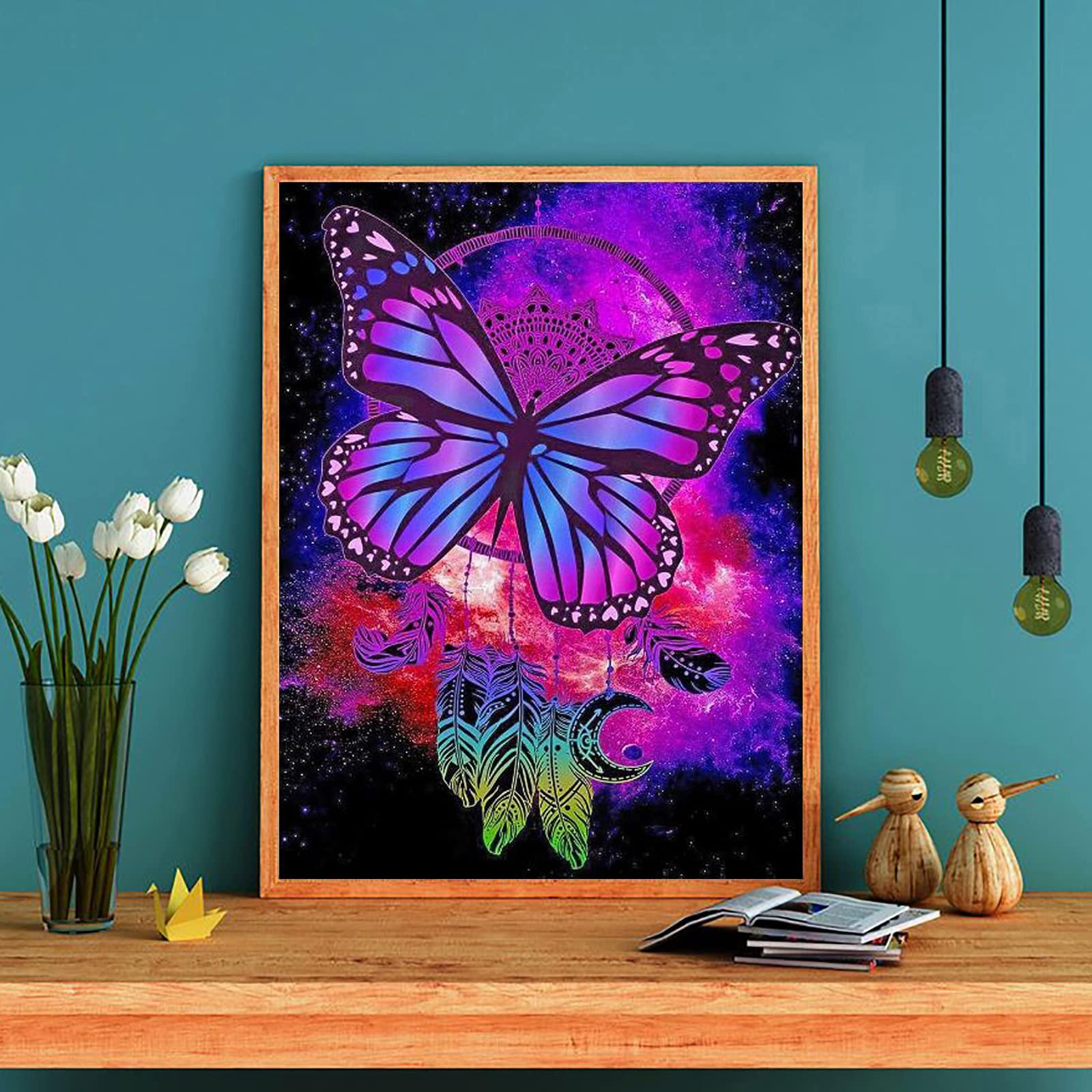 

5D Diy алмазная живопись розовая бабочка набор крестиков полная алмазная вышивка мозаика художественная картина стразы Декор подарок Full Round 30x40cm