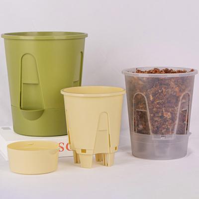 Self Watering Planter Flower Pot with Reservoir Saucer Ventilated Plant Pot for Phalaenopsis Indoor Orchids Home Balcony Office Desk