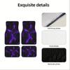 4pcs Purple Lightning Pattern Car Mats - Polyester Material, Suitable for Sedans and SUVs, Stylish Interior Accessories, Gift