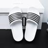 Summer Mens Black and White Striped Flat Slippers Casual Sandal Comfort with Style Shoes