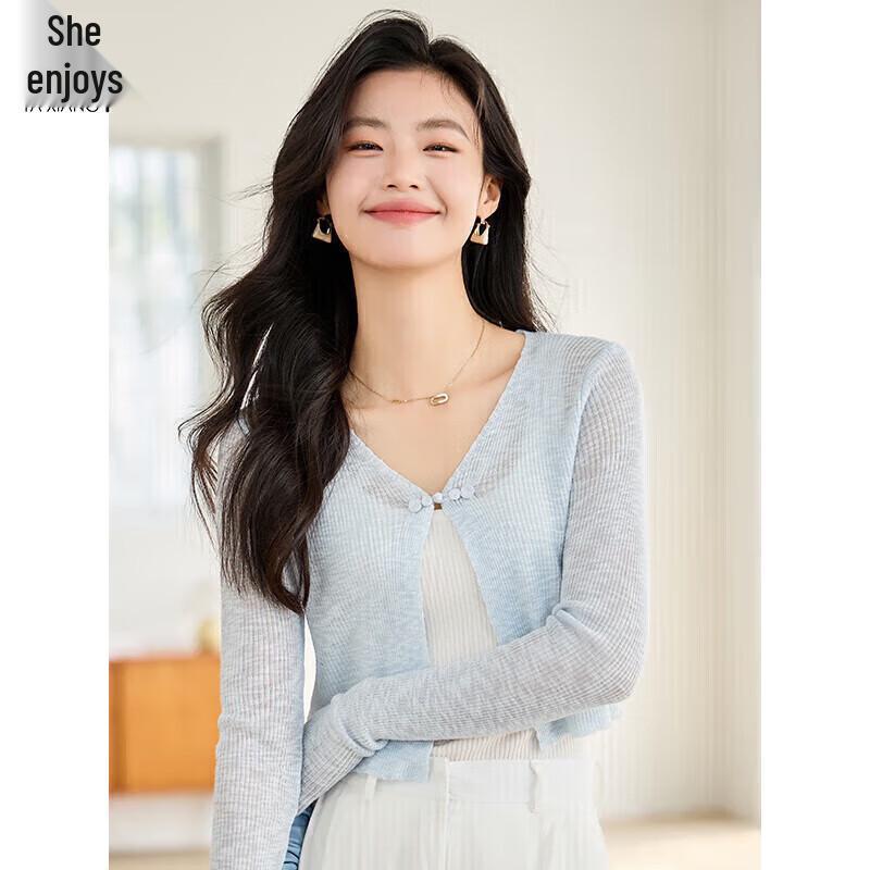 Women s Thin Knit V-Neck Cardigan L
