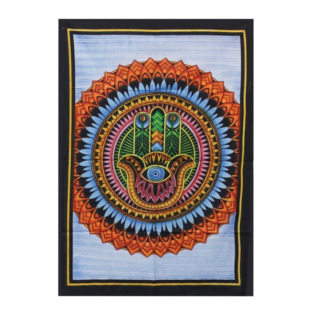 Hamsa Wall Art, Handbrushed Cotton