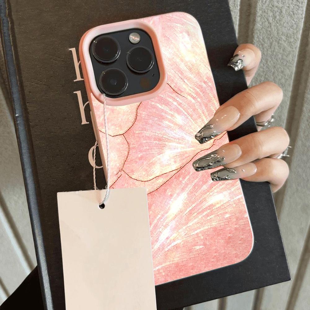 

HOT Luxury Pink Marble Pattern Lichee leather pattern Phone Case For iPhone 17 16e 16 15 14 13 12 11 Air Pro Max Plus X XR XSMax iPhone 17