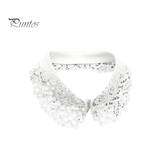 Falešný límec Vyšívaná krajka Květina Odnímatelný límec Ženy Jednobarevný Dutý design Falešný límec Shoda pro topy mikiny