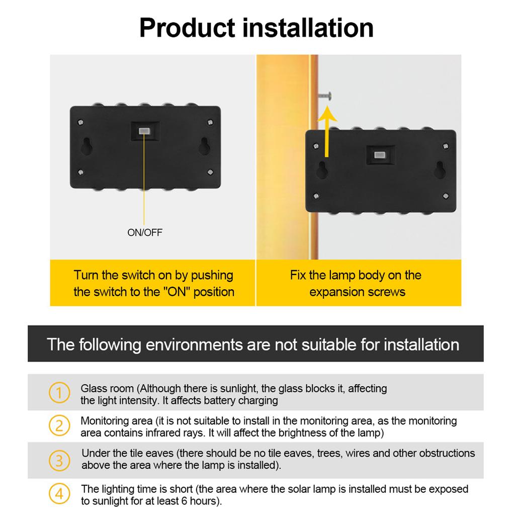 Solar Wall Lamp Outdoor Waterproof Upper And Lower Wall Lights Luminous Lighting Home Garden Courtyard Fence Decoration Light