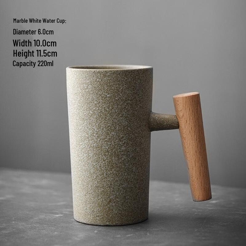 Shangqi Handmade Japanese Ceramic Coffee Mug with Wooden Handle