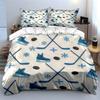 Ice Hockey Themed Set Decor Soft Skin-Friendly Bedding Set Includes 1 Duvet Cover And 2 Pillowcase, Gift
