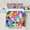 3Pcs Colorful Cats Duvet Cover Cartoon Cat Pattern 3Dprint Gifts For Students Girls 100%Polyester Bedding Sets With 2Pillowcases