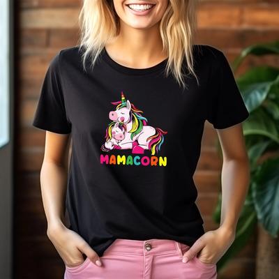 Mama Corn T Shirt Unicorn Mom Printed Funny Happy Mothers Day Gift Women Tee Top