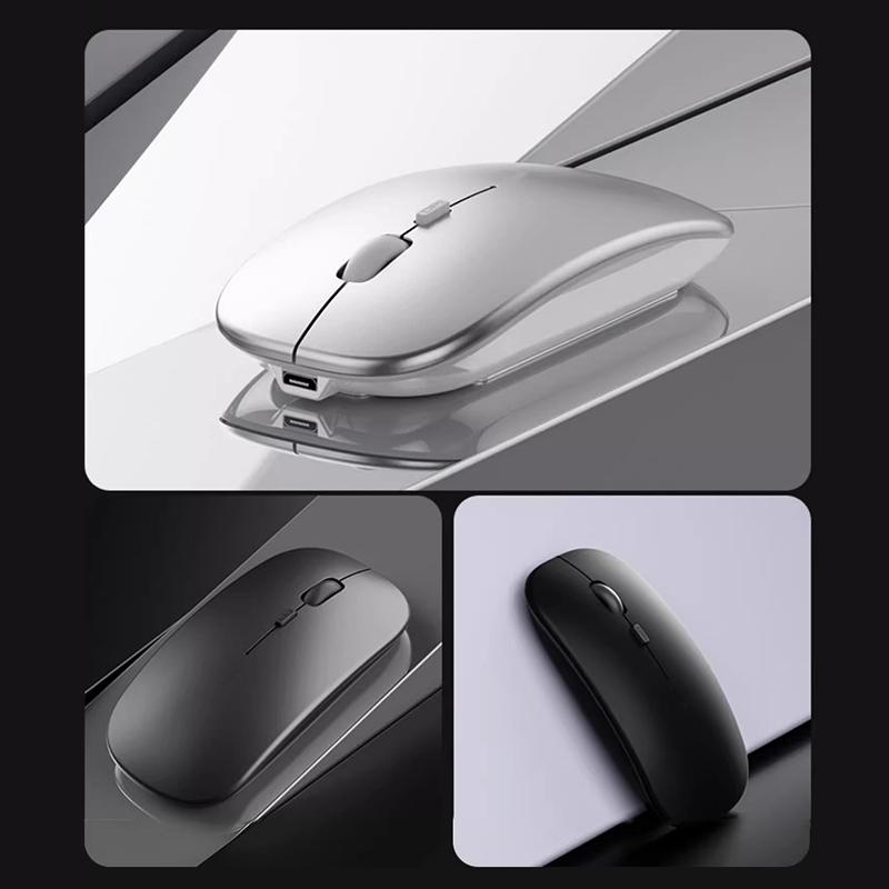 Portable Wireless Mouse Bluetooth-Compatible 2.4Ghz Dual Modes Computer Wireless Mice Mute For Pc Xiaomi Pad Laptop Macbook