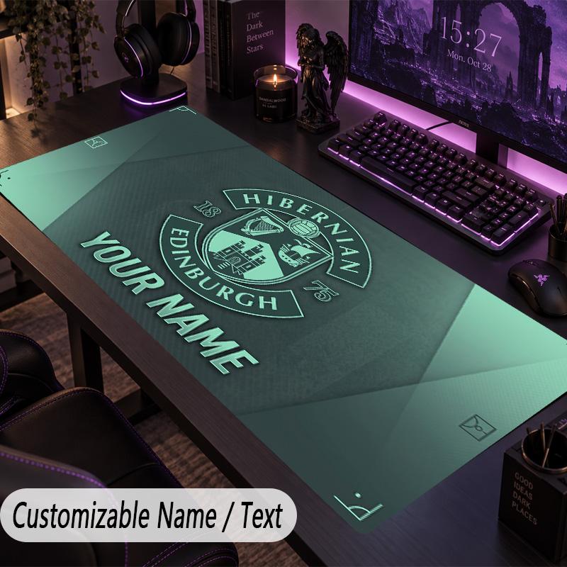 Benutzerdefiniertes Text Großes Mauspads, Erweitertes Schreibtischpad Für Laptop Arbeit SpielHibernian FC