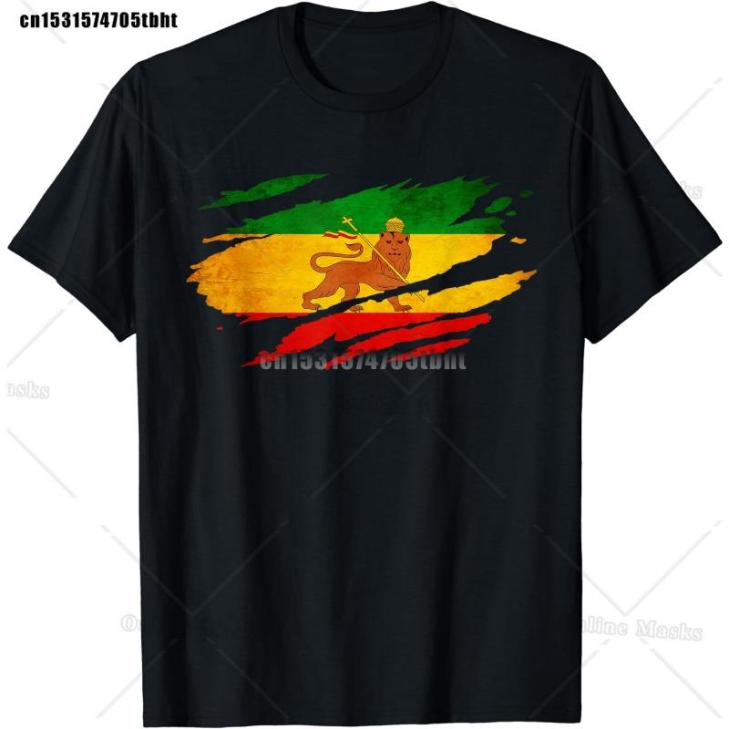 Jamaica Rasta Lion Funny Graphic T Shirts Cotton Men's Short Sleeve Casual Tee Shirt Top Harajuku Streetwear Summer Mens Clothes
