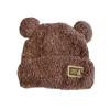 Women Knit Hat Winter Warm Fleece Lined Ear Flap Beanie Cute Bear Ears Fashionable Slouchy Cap for Cold Weather Outfit